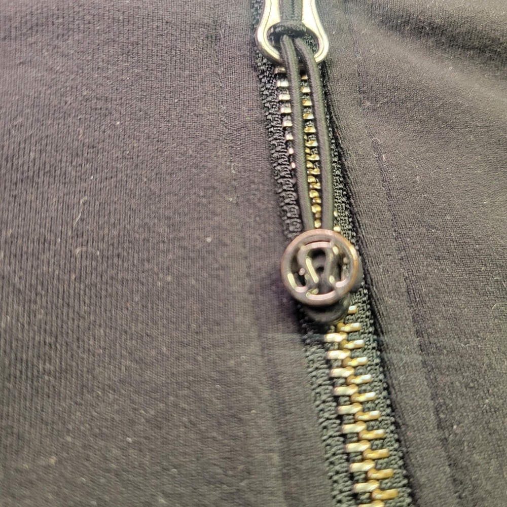 Lululemon Full Zip Hoodie Black Fleece Namaskar Jacket Womens 6 Gym Running - Picture 10 of 13
